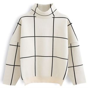 Chicwish grid turtleneck sweater